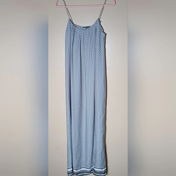 Vince Dresses & Skirts - Vince 100% silk dress. White,orange,and blue print. Maxi dres